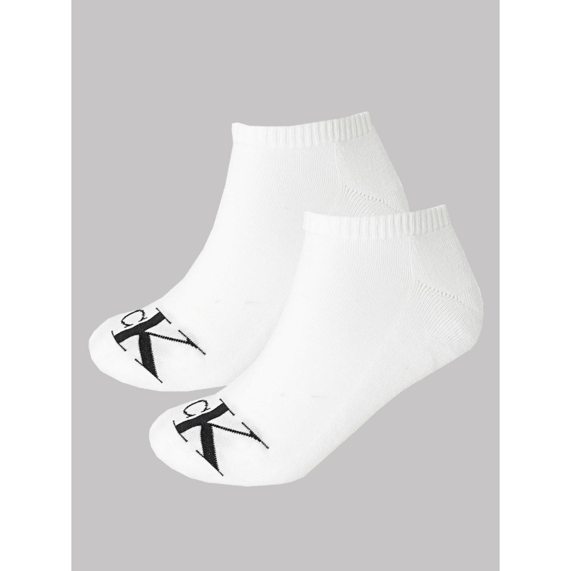 Pack de 2 paires de chaussettes basses blanc homme - Calvin Klein