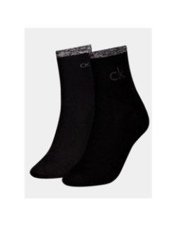2 paires de chaussettes shiny logo noir femme - Calvin Klein