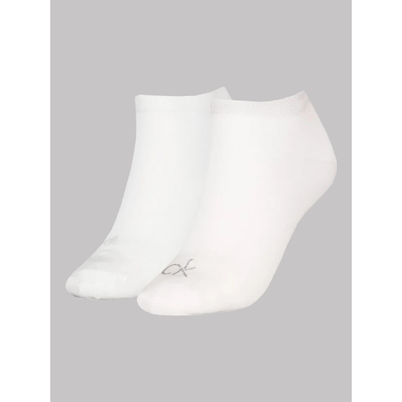 2 paires de chaussettes sneaker shiny blanc femme - Calvin Klein