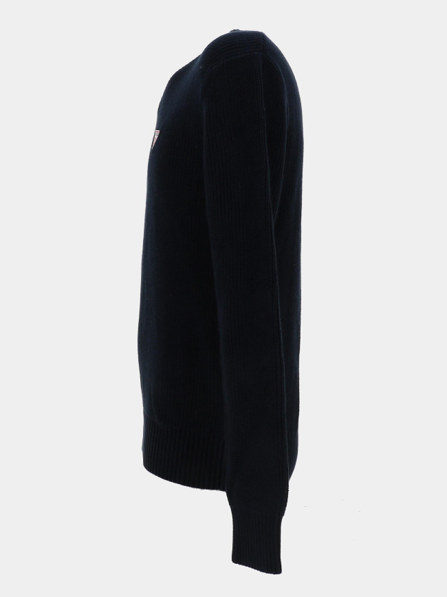 Pull en coton logo triangle bleu marine homme - Guess