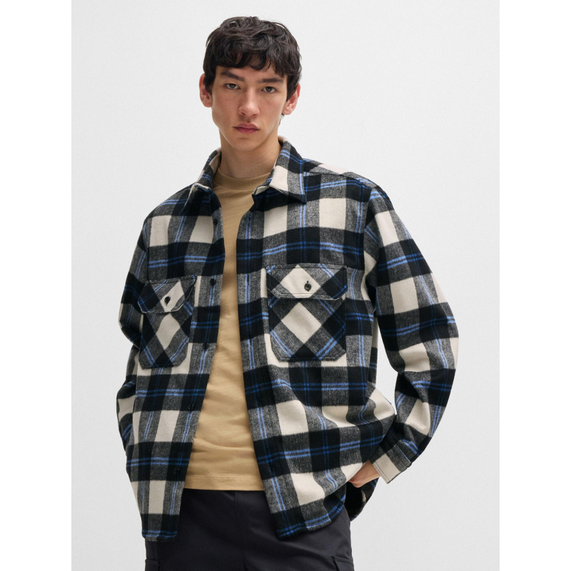 Surchemise à carreaux ebolt bleu homme - Hugo