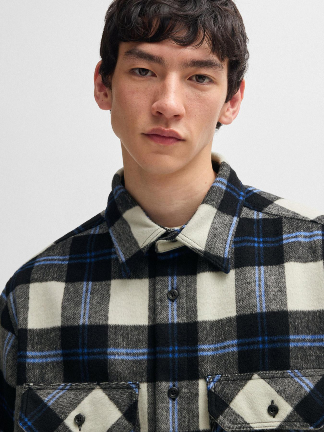 Surchemise à carreaux ebolt bleu homme - Hugo