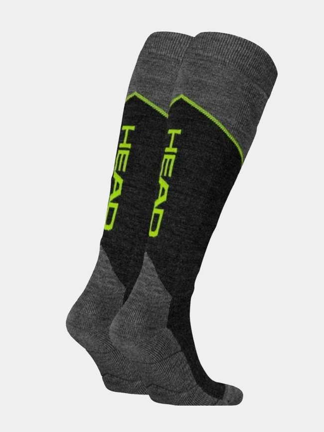 Chaussettes de ski grise jaune - Head
