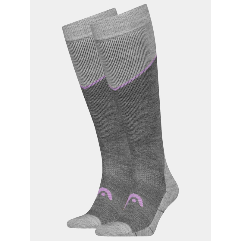 Pack 2 paires chaussettes de ski grise violet - Head