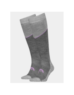 Pack 2 paires chaussettes de ski grise violet - Head