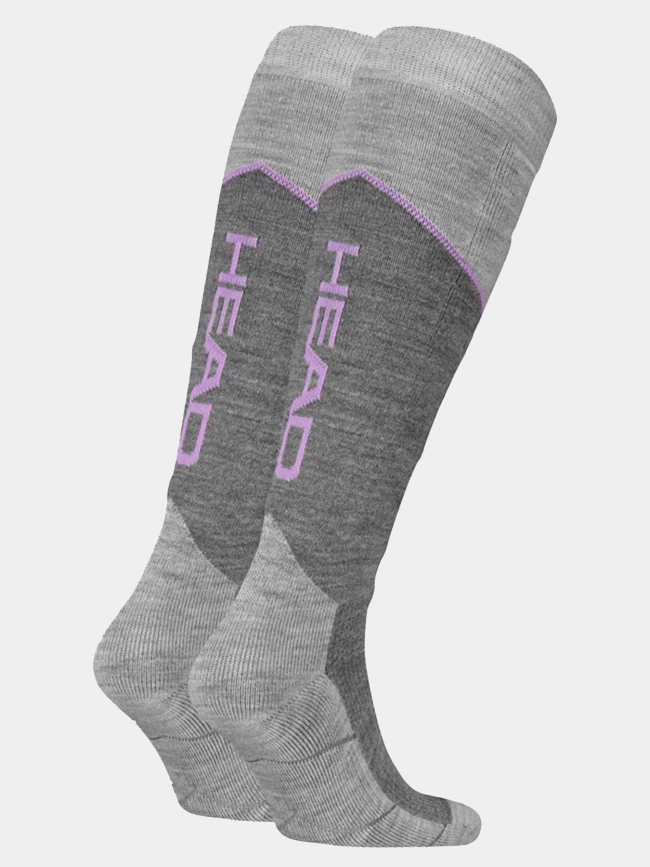 Pack 2 paires chaussettes de ski grise violet - Head