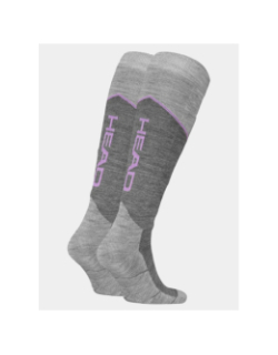 Pack 2 paires chaussettes de ski grise violet - Head