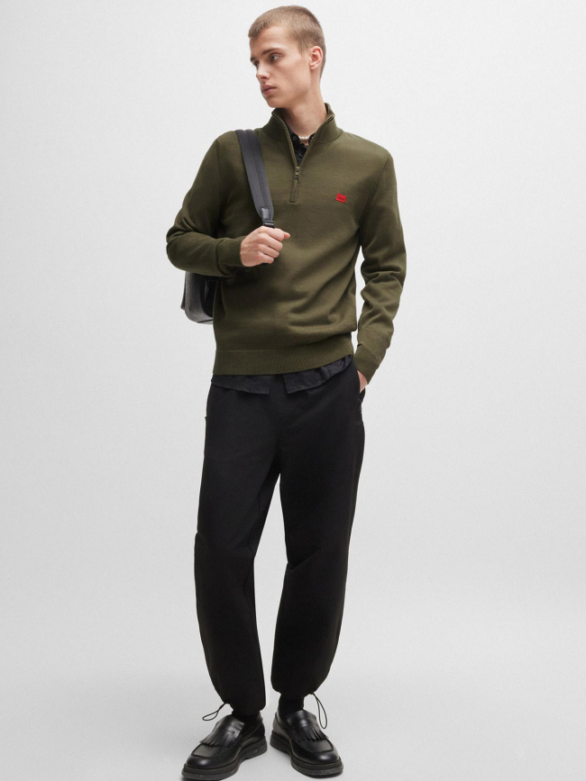 Pull col zippé montant san quintus kaki homme - Hugo