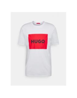 T-shirt dulive blanc rouge homme - Hugo