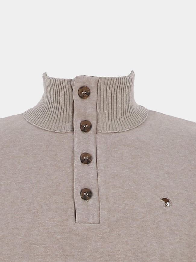 Pull col montant filorkup beige homme - Benson & Cherry