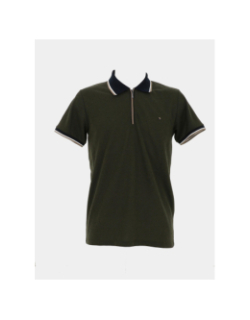 Polo zippé gadiel kaki homme - Benson & Cherry