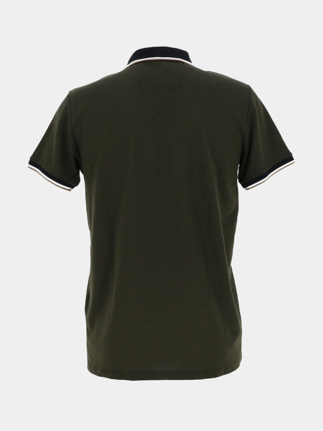 Polo zippé gadiel kaki homme - Benson & Cherry