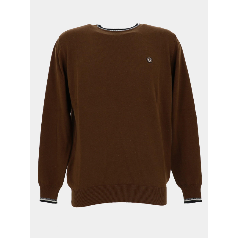 Pull col rond fretod marron homme - Benson & Cherry