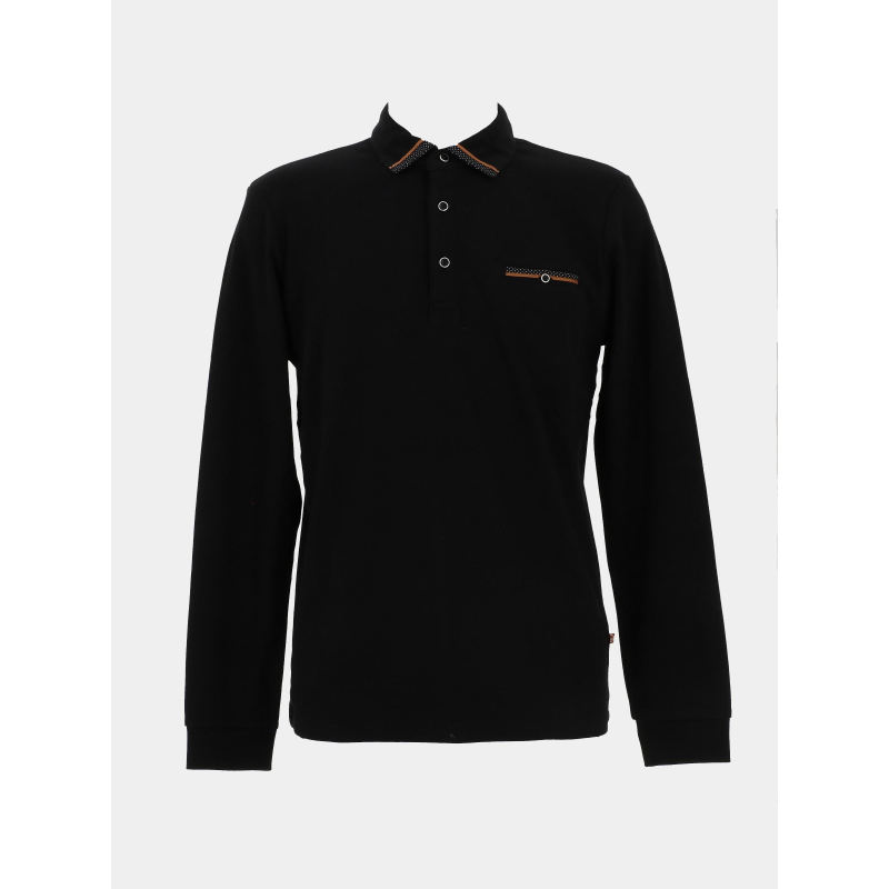 Polo à manche longue gael noir homme - Benson & Cherry