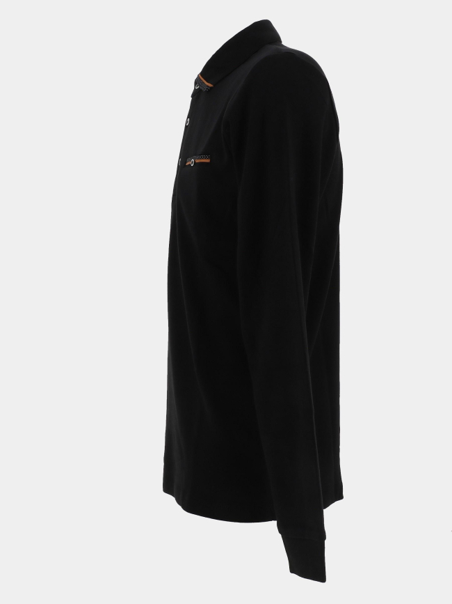 Polo à manche longue gael noir homme - Benson & Cherry