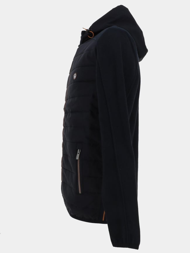 Veste bi-matière matelassé sagesse noir homme - Benson & Cherry