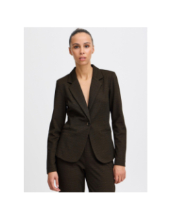 Veste blazer à carreaux ihmanse herringbone noir femme - Ichi