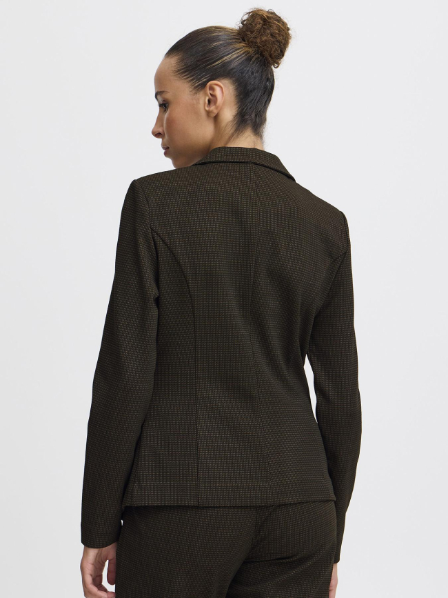 Veste blazer à carreaux ihmanse herringbone noir femme - Ichi