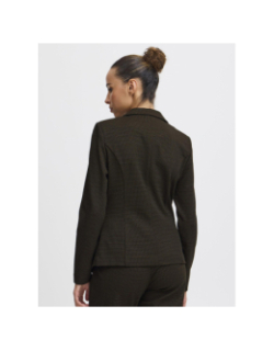 Veste blazer à carreaux ihmanse herringbone noir femme - Ichi