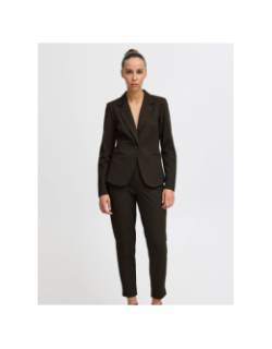 Veste blazer à carreaux ihmanse herringbone noir femme - Ichi