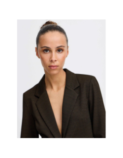 Veste blazer à carreaux ihmanse herringbone noir femme - Ichi