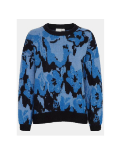 Pull à motifs povoke bleu femme - Ichi
