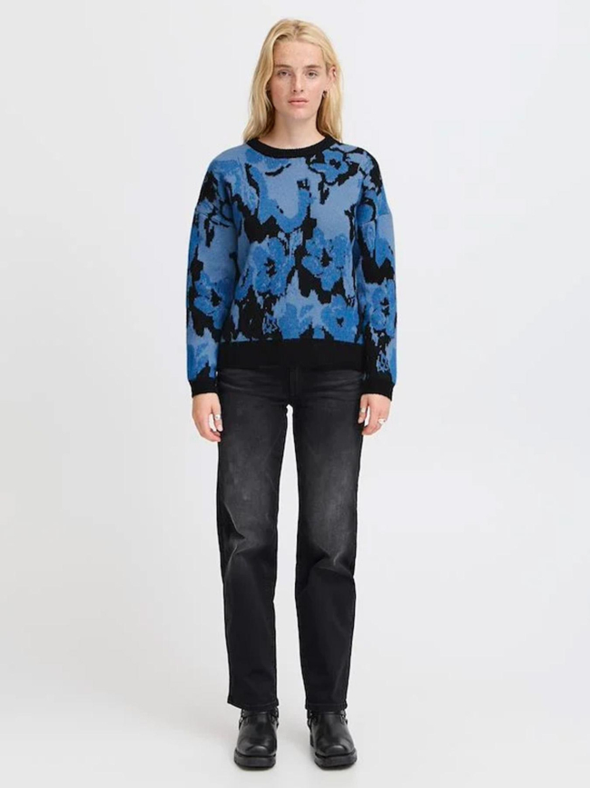 Pull à motifs povoke bleu femme - Ichi