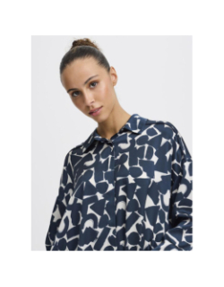 Chemisier imprimé graphi bleu marine femme - Ichi