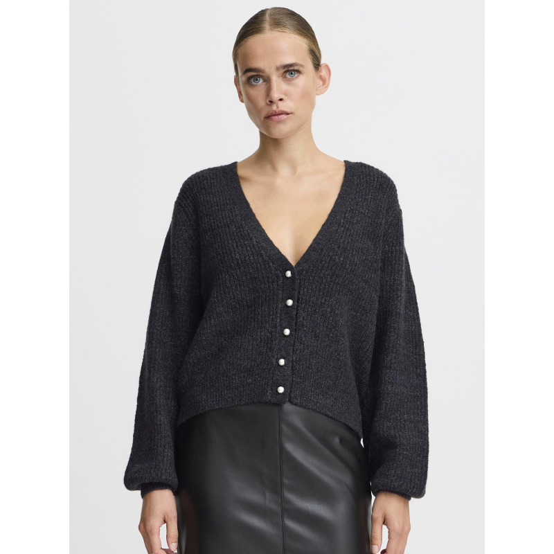 Gilet cardigan ihmarin noir femme - Ichi