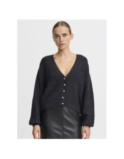 Gilet cardigan ihmarin noir femme - Ichi