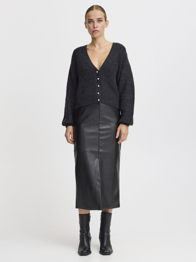 Gilet cardigan ihmarin noir femme - Ichi