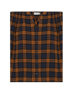 Chemisier à carreaux tamanna marron femme - Ichi