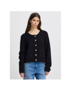 Gilet cardigan beccas noir femme - Ichi