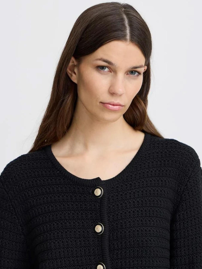 Gilet cardigan beccas noir femme - Ichi