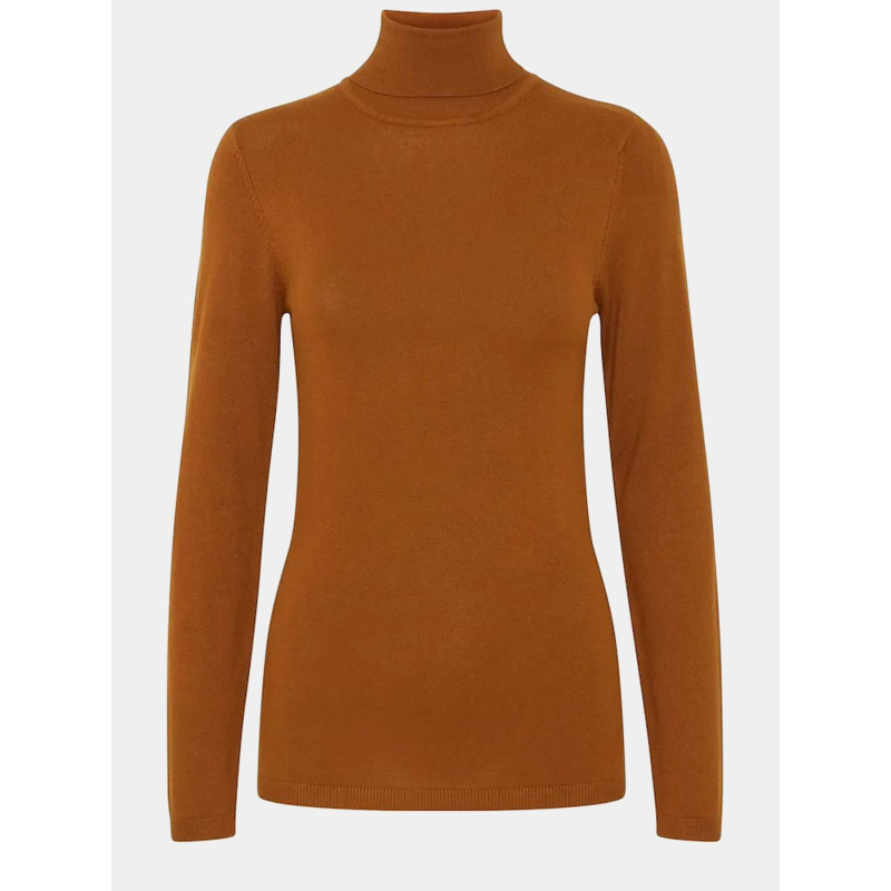 Pull fin à col roulé ihmafa marron femme - Ichi