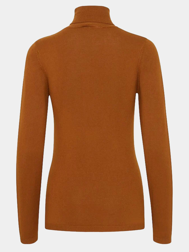 Pull fin à col roulé ihmafa marron femme - Ichi