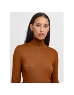 Pull fin à col roulé ihmafa marron femme - Ichi