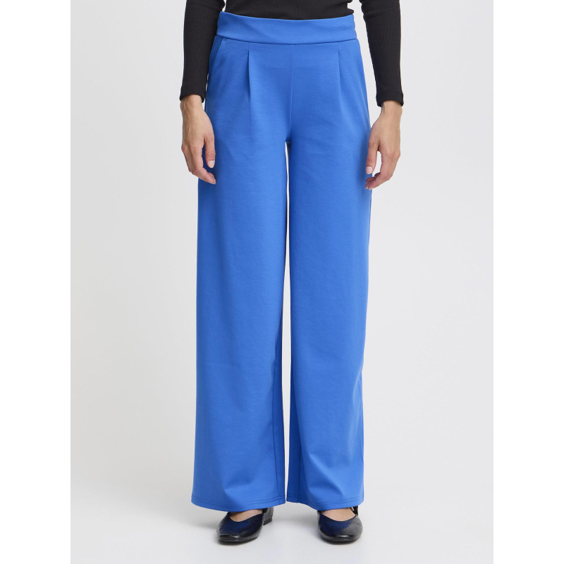 Pantalon large kate bleu femme - Ichi
