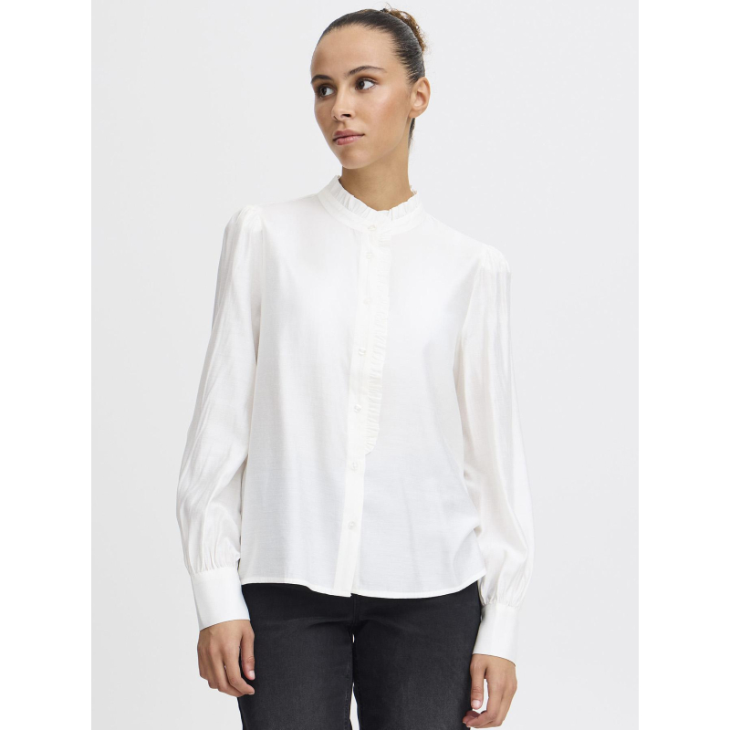 Chemise uni regular fit ihkarlani blanc femme - Ichi