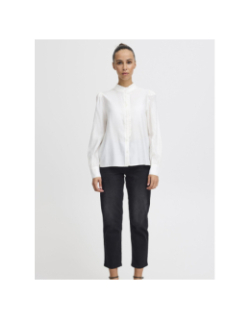 Chemise uni regular fit ihkarlani blanc femme - Ichi