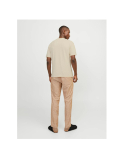 T-shirt marbella branding beige homme - Jack & Jones
