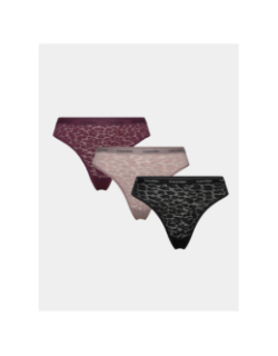 Pack 3 culottes brésiliennes noir mauve femme - Calvin Klein