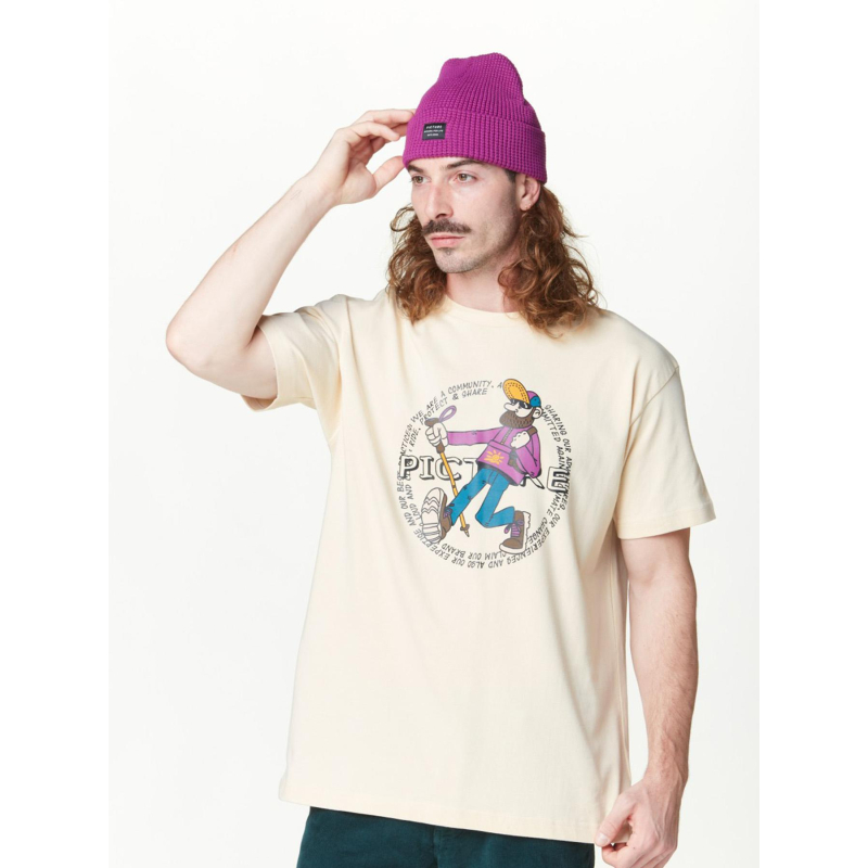 T-shirt à manches courtes dewatto beige homme - Picture