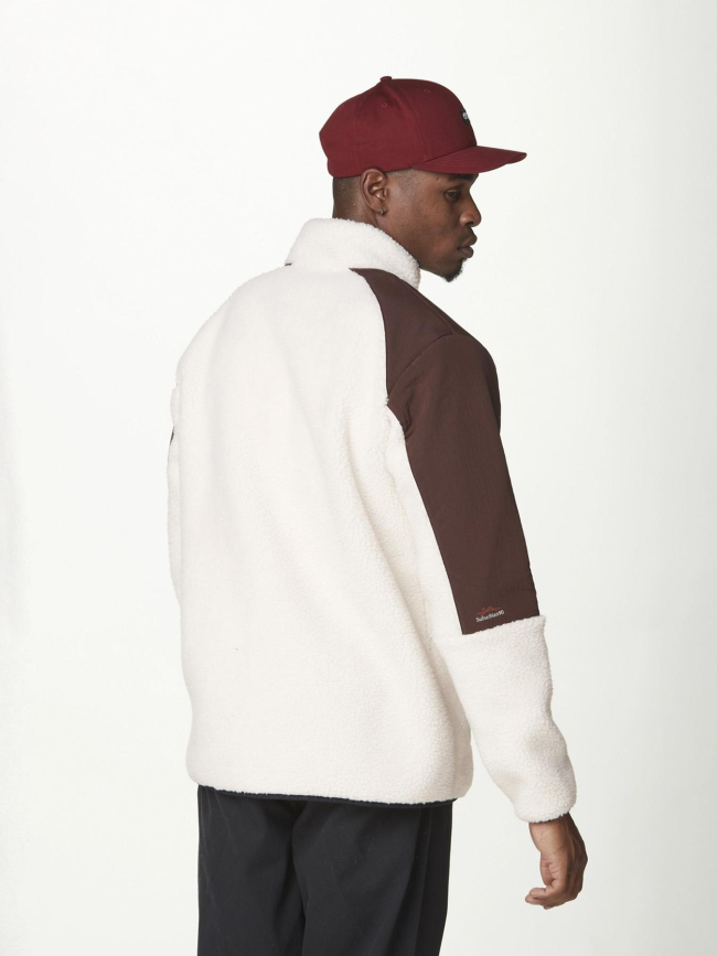 Veste polaire en sherpa style rétro quilchena blanc homme - Picture