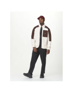 Veste polaire en sherpa style rétro quilchena blanc homme - Picture