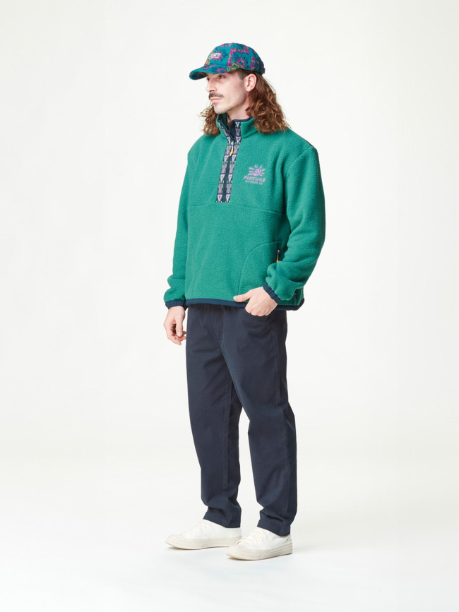 Pull en polaire sherpa à col zippé gamvik vert homme - Picture