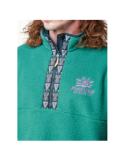 Pull en polaire sherpa à col zippé gamvik vert homme - Picture
