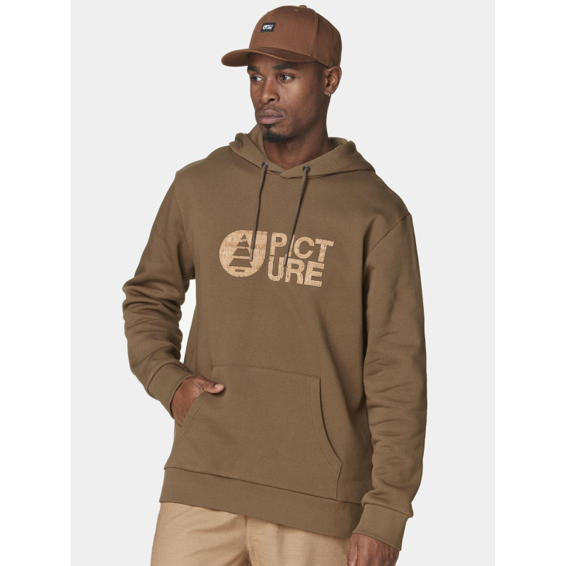 Sweat à capuche basement cork marron homme - Picture