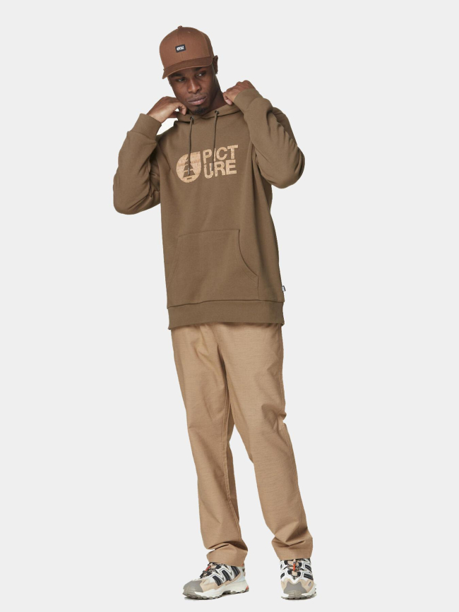 Sweat à capuche basement cork marron homme - Picture