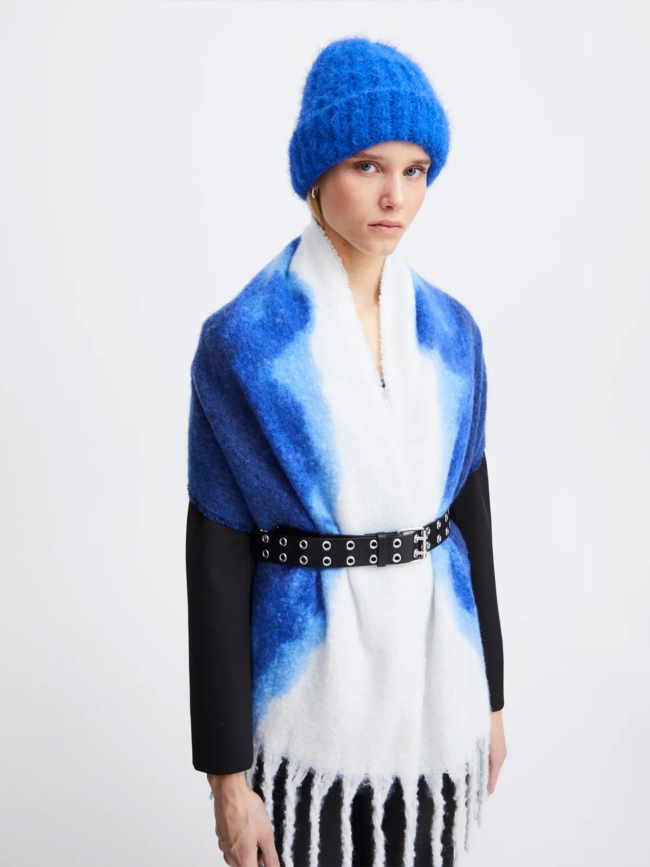 Echarpe iasiema bleu blanc femme - Ichi